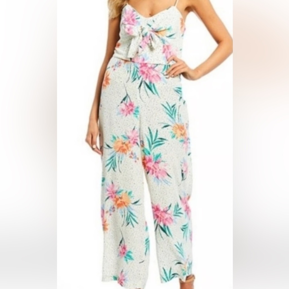 Gianni Bini Tropical Floral Wide-Leg Jumpsuit